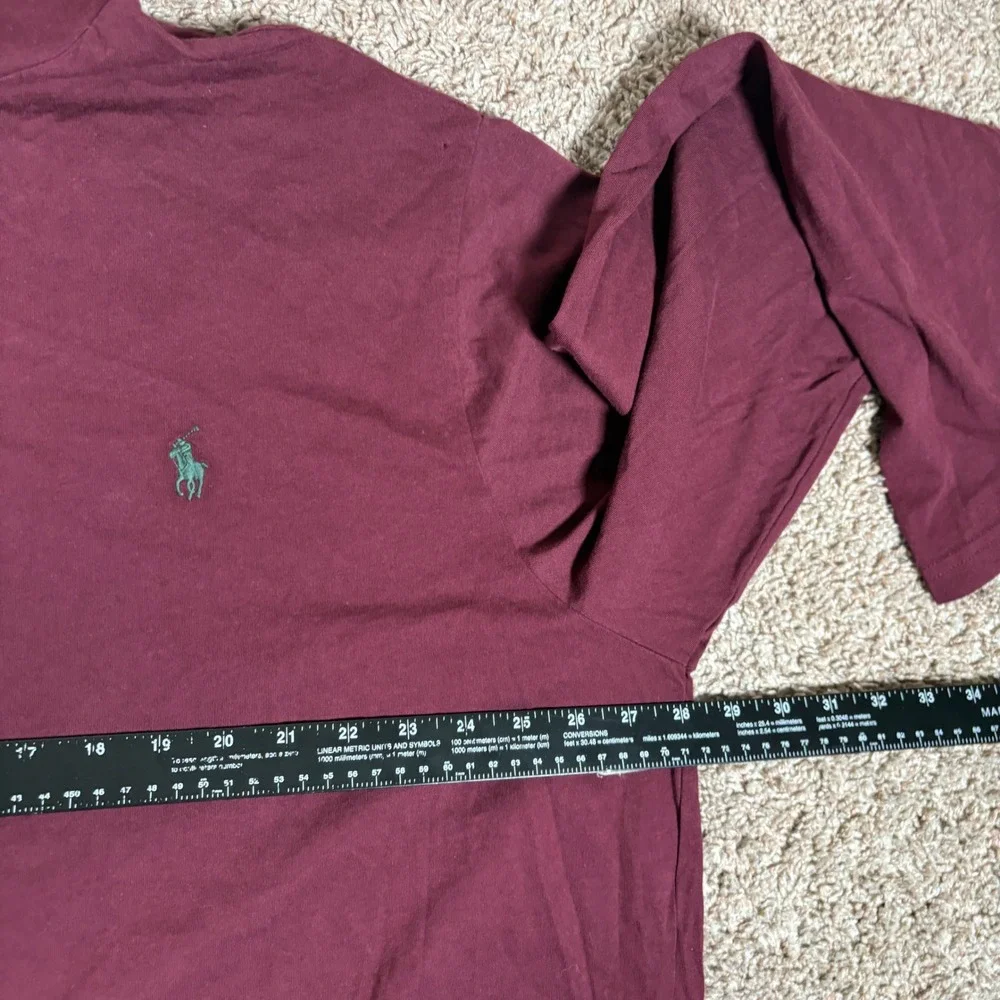 Polo Ralph Lauren Mens 3XLT Burgundy Long Sleeve Hooded T-Shirt‎ Pony Logo